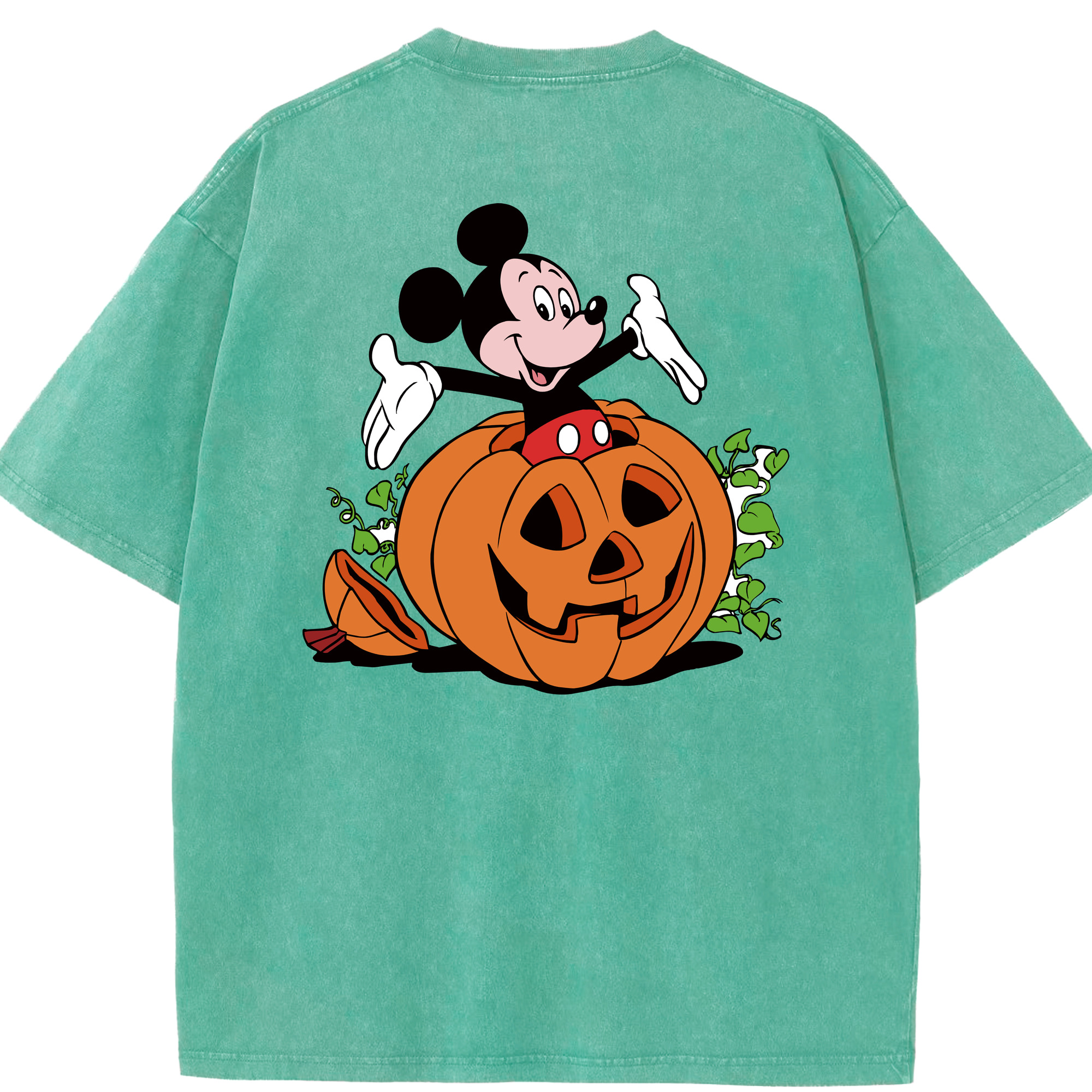 （画像用） ミッキーマウス Mickey Mouse 綿100% ヴィンテージ風 半袖Tシャツ（背面プリント）